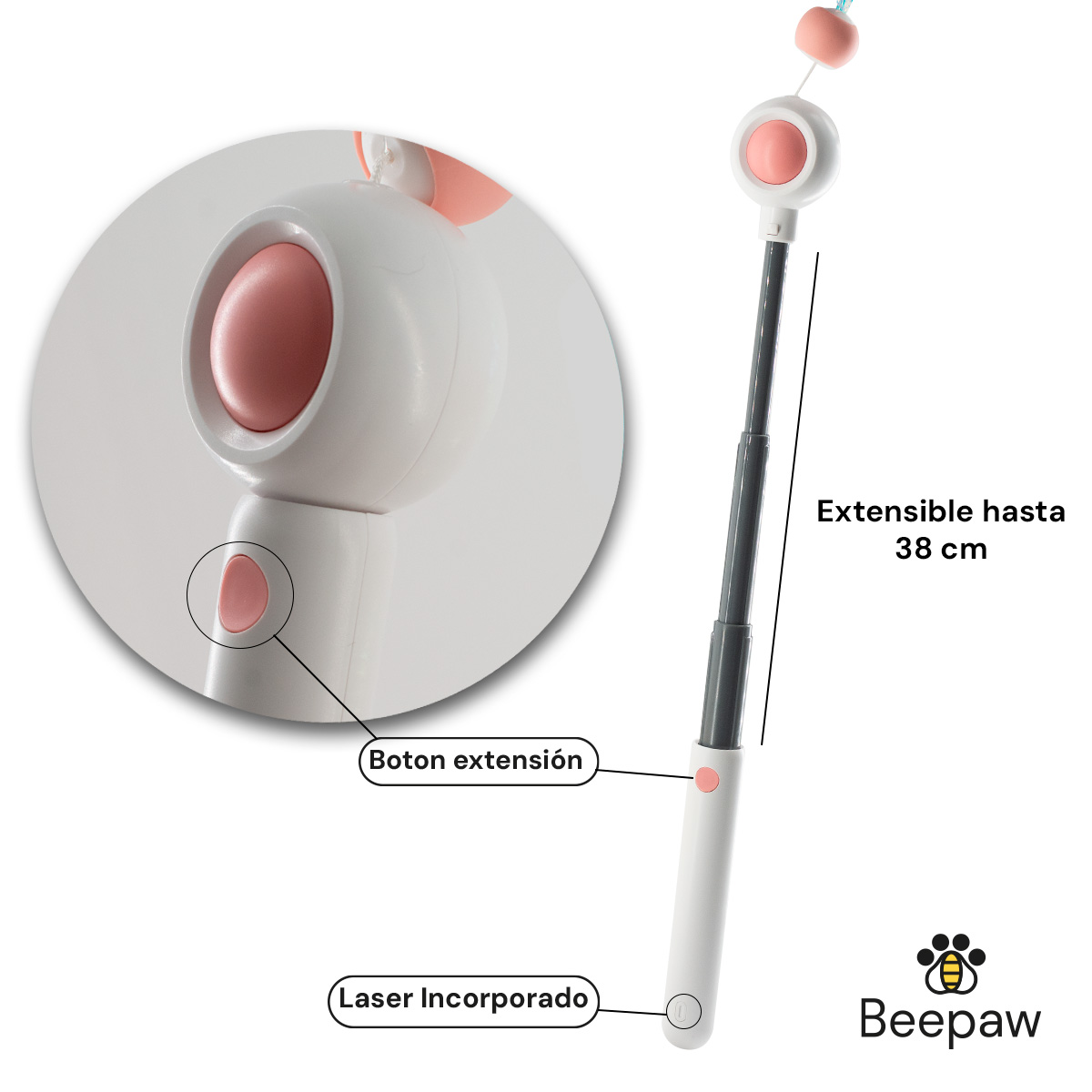 Varita extensible beepaw Wand-e con láser rosa - Image 2